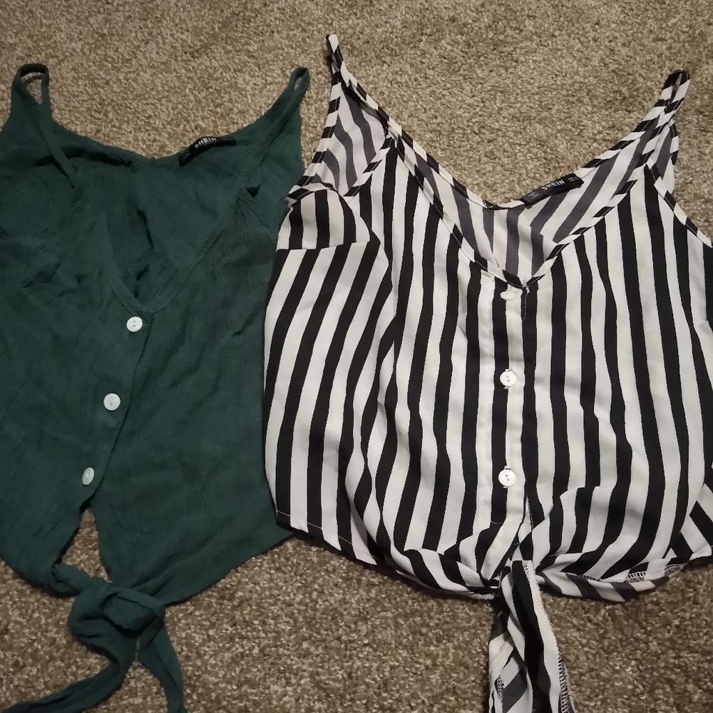 Shein button up tank tops xs